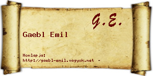 Gaebl Emil névjegykártya